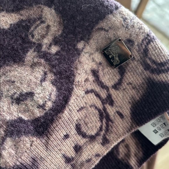 Authentic Versace Collection Tiger Motif Crewneck Sweater - Plum & Taupe - Picture 3 of 8